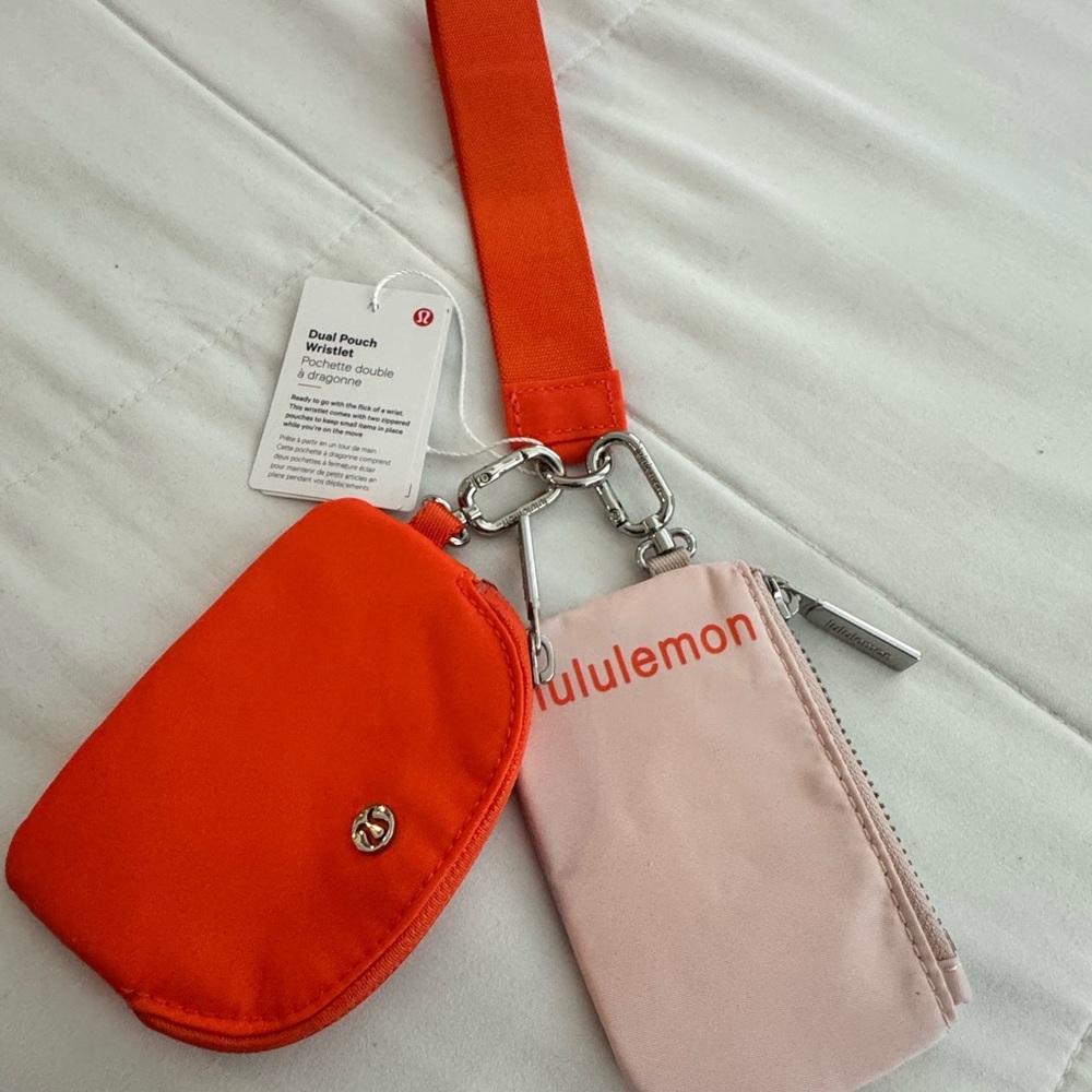 Lululemon Athletica Orange and Pink Clutch & Wristlet